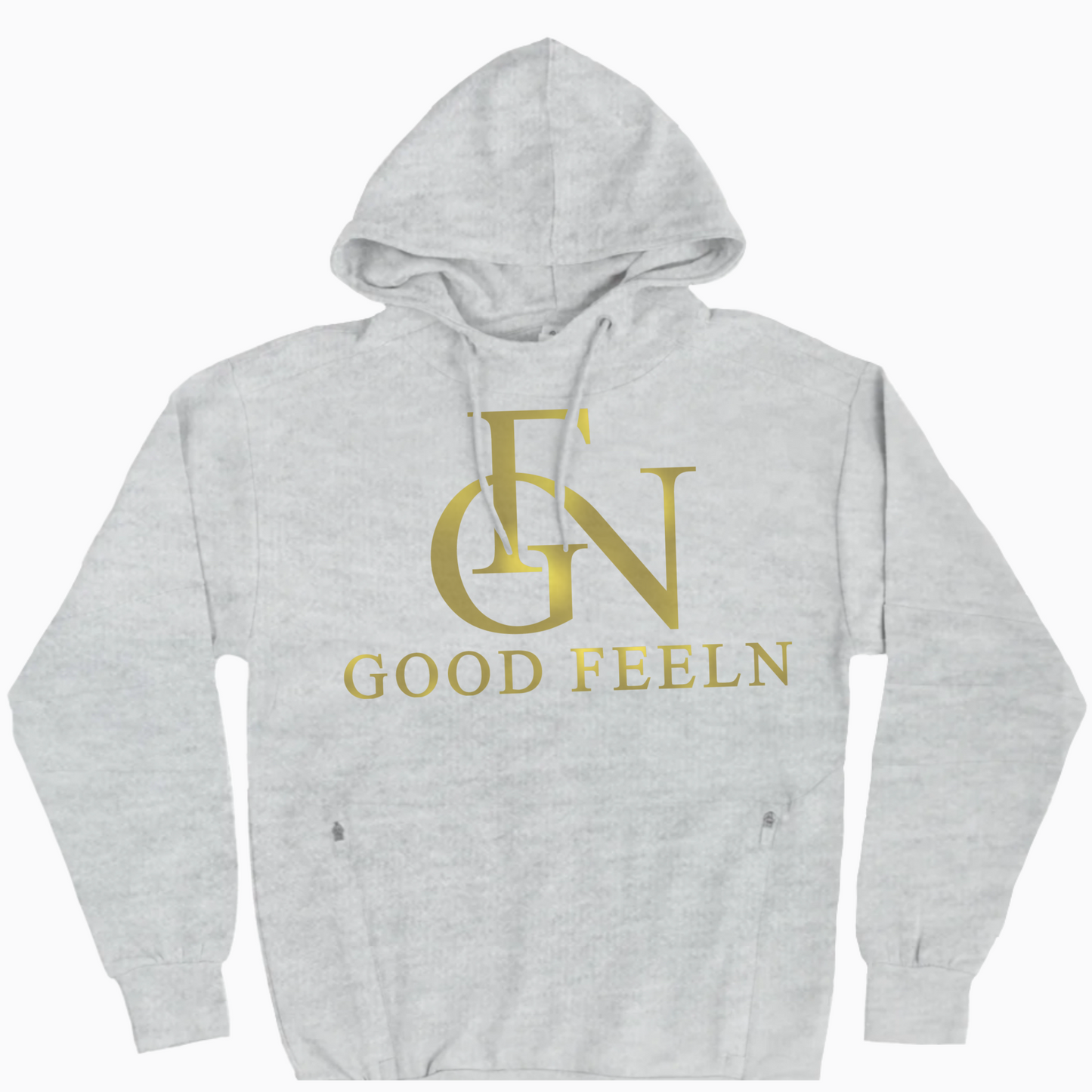 Grey Zipper Pockets GFN Logo Hoodie