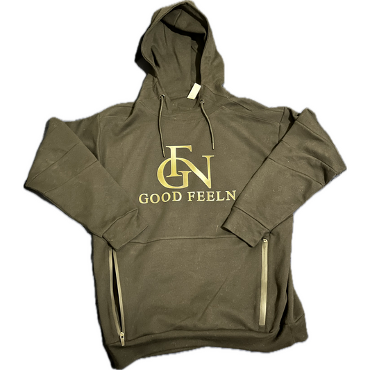 Black Zipper Pockets GFN Logo Hoodie
